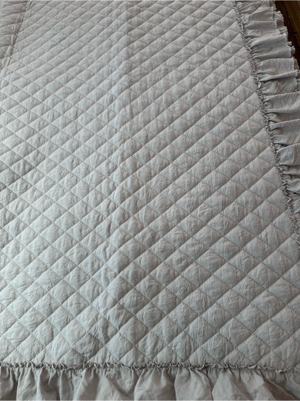 Ruffled Quilted Bed Throw in Light gray - Unbranded - Picture 4 of 12